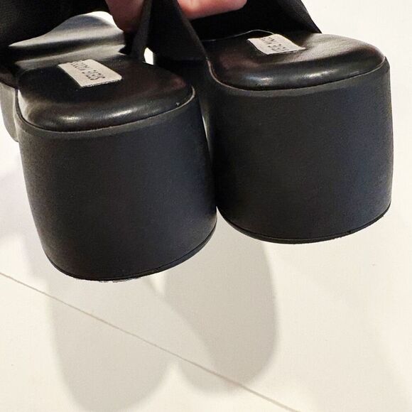 Steve Madden VTG 90’s Slinky Sandal Platform Shoe Size 8 Black Stretch Y2K - Picture 7 of 9